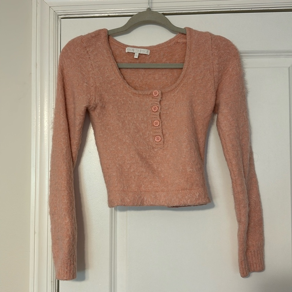 Pink cropped sweater
